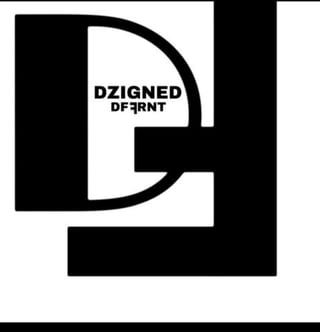 Dzigned Dernt logo featuring a bold geometric design with a stylized D in black and white